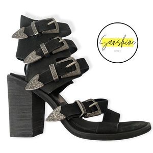Dolce Vita SZ 6.5 Women’s Black Western Block Heel Ankle Sandals